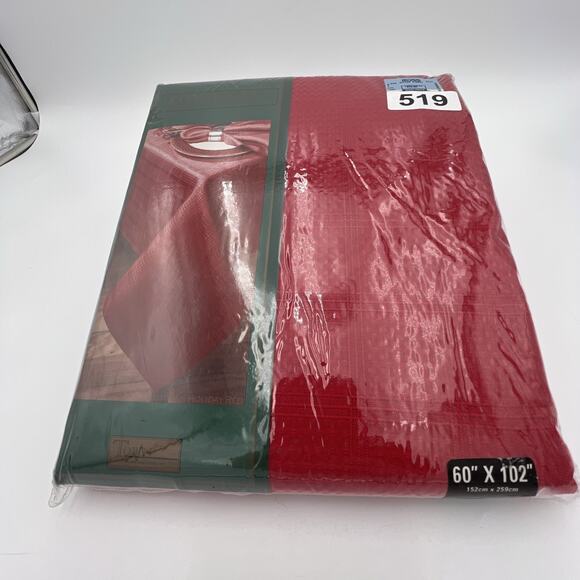 New - Tobin Home Fashions Holiday Fabric Tablecloth 60 x 102” Oval - Picture 3 of 16